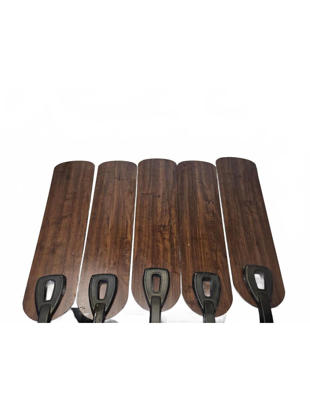 Set of 5 Wooden Ceiling Fan Blades with Black Mounting Hardware
